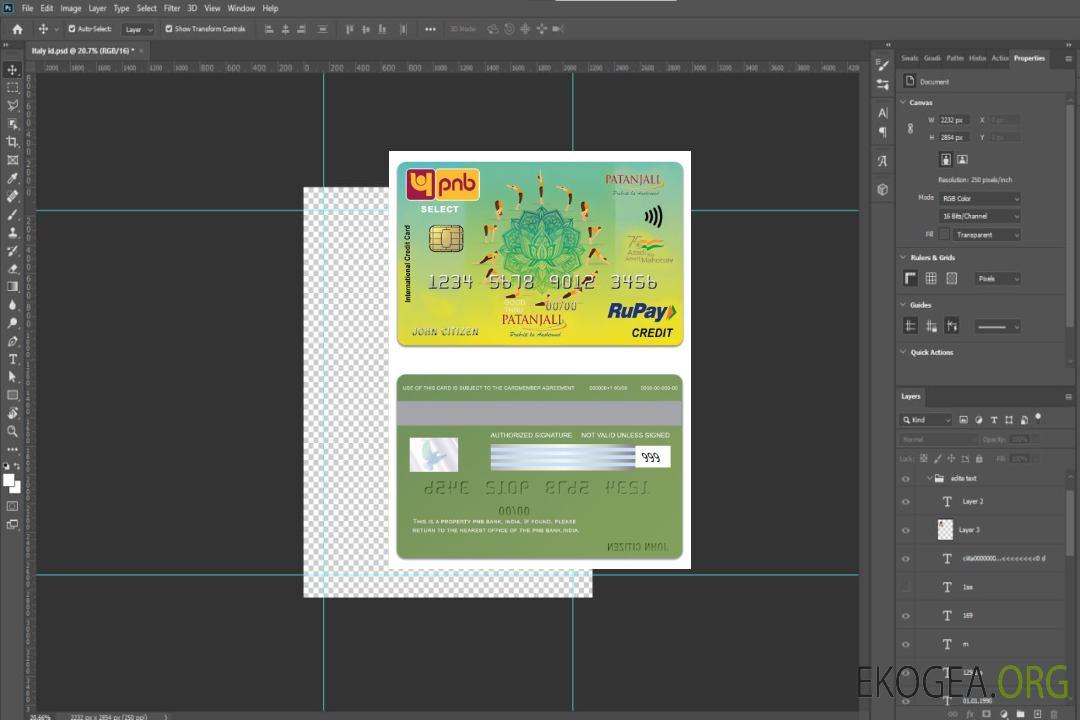 Inde PNB Bank Patanjali RuPay sélectionne la carte de crédit template Inde PNB Bank Patanjali RuPay sélectionne la carte de crédit template